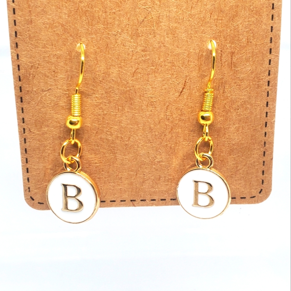 7/$10 B Initial Earrings, New